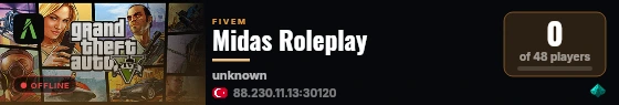 Midas Roleplay live status badge