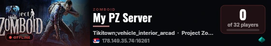 My PZ Server live status badge
