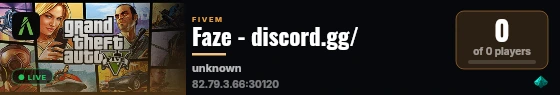 Faze - discord.gg/ live status badge