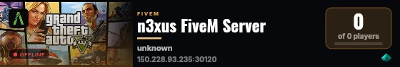 n3xus FiveM Server live status badge