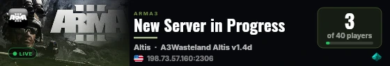 Arma 3 Server live status badge
