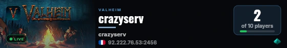 crazyserv live status badge