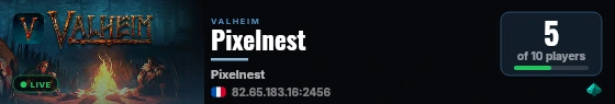 Pixelnest live status badge