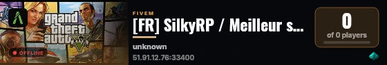 [FR] SilkyRP / Meilleur serveur Free-Access / Developpement Inédit & Unique / Vetements UNIQUE discord.gg/r9PSpy453y live status badge