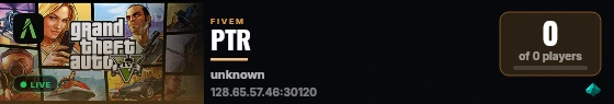 PTR live status badge