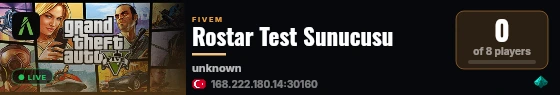 Rostar Test Sunucusu live status badge