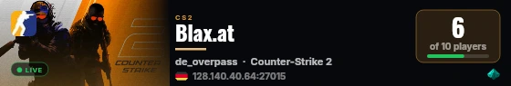 Blax.at live status badge