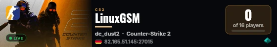 LinuxGSM live status badge
