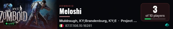 Meloshi live status badge