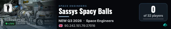 Sassys Spacy Balls live status badge