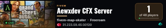 Aewxdev CFX Server live status badge