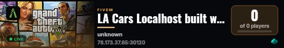 LA Cars Localhost built with CFX Default FiveM! live status badge