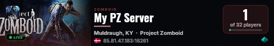 My PZ Server live status badge