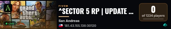 ^SECTOR 5 RP | UPDATE 15/05 live status badge