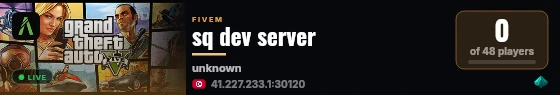 sq dev server live status badge