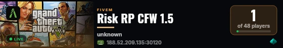 Risk RP CFW 1.5 live status badge