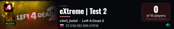 eXtreme | Test 2 live status badge