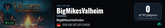 BigMikesValheim live status badge