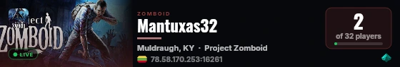 Mantuxas32 live status badge
