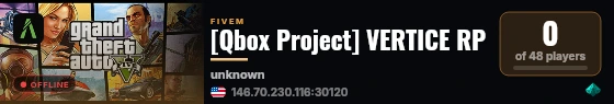 [FiveM Basic Server] VERTICE RP live status badge