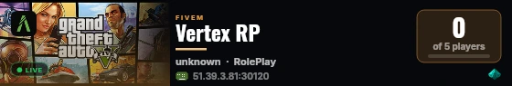 Vertex RP live status badge