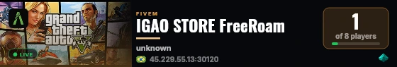 IGAO STORE FreeRoam live status badge