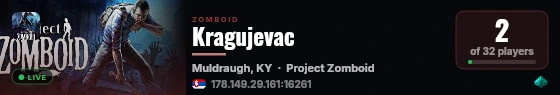 Kragujevac live status badge
