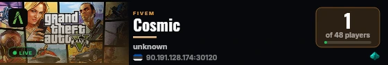 Cosmic live status badge