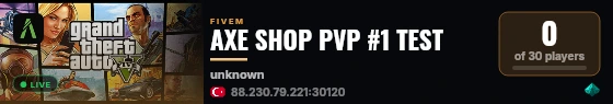 AXE SHOP PVP #1 TEST live status badge