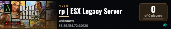 rp | ESX Legacy Server live status badge