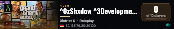 ^0zShxdow ^3Development Server ^0 live status badge
