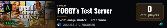 FOGGY's Test Server live status badge
