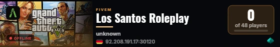 Los Santos Roleplay · Deutsch · Ernsthaftes RP · 48 Slots live status badge