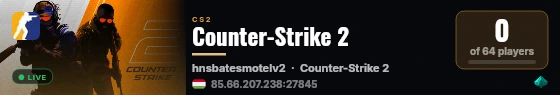Counter-Strike 2 live status badge