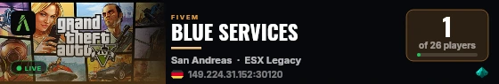 BLUE SERVICES live status badge