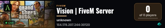 Vision | FiveM Server live status badge