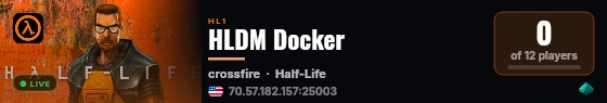HLDM Docker live status badge