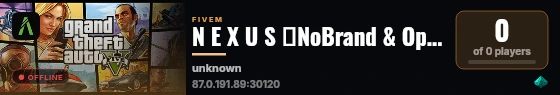 N E X U S ・NoBrand & Optimized RP Gamemode・ Buy now discord.gg/nexusdev live status badge