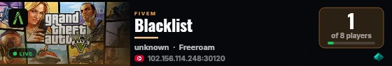 Blacklist live status badge