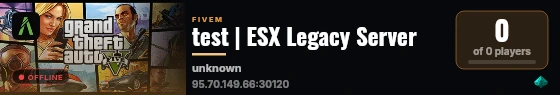test | ESX Legacy Server live status badge