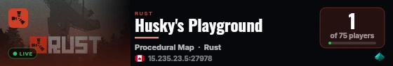 Husky's Playground live status badge