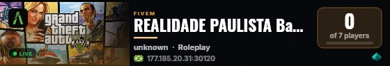 REALIDADE PAULISTA Base Teste live status badge