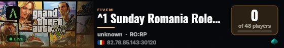 ^1 Sunday Romania Roleplay -> Staff free ->  ^7 live status badge