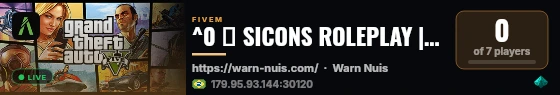 ^0 🔨 SICONS ROLEPLAY | ^5BASE CORE 3.0 live status badge