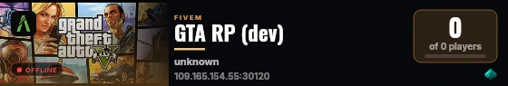 GTA RP (dev) live status badge