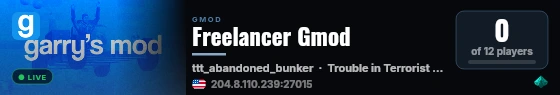 Freelancer Gmod live status badge