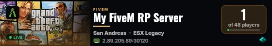 My FiveM RP Server live status badge