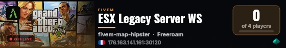 ESX Legacy Server WS live status badge