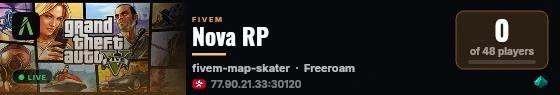 Nova RP live status badge