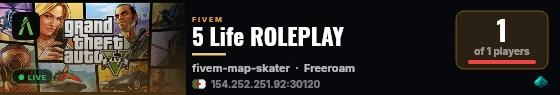 5 Life ROLEPLAY   live status badge